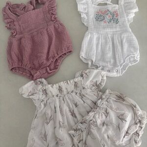 Charming Kids Dress Set in Pink and White
